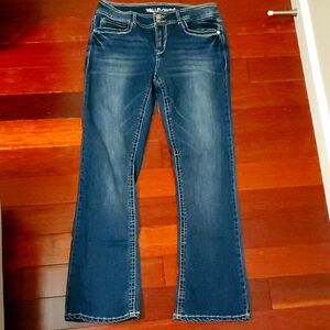 Wallflower Blue Flare Wide Leg Jeans with Classic Denim Look